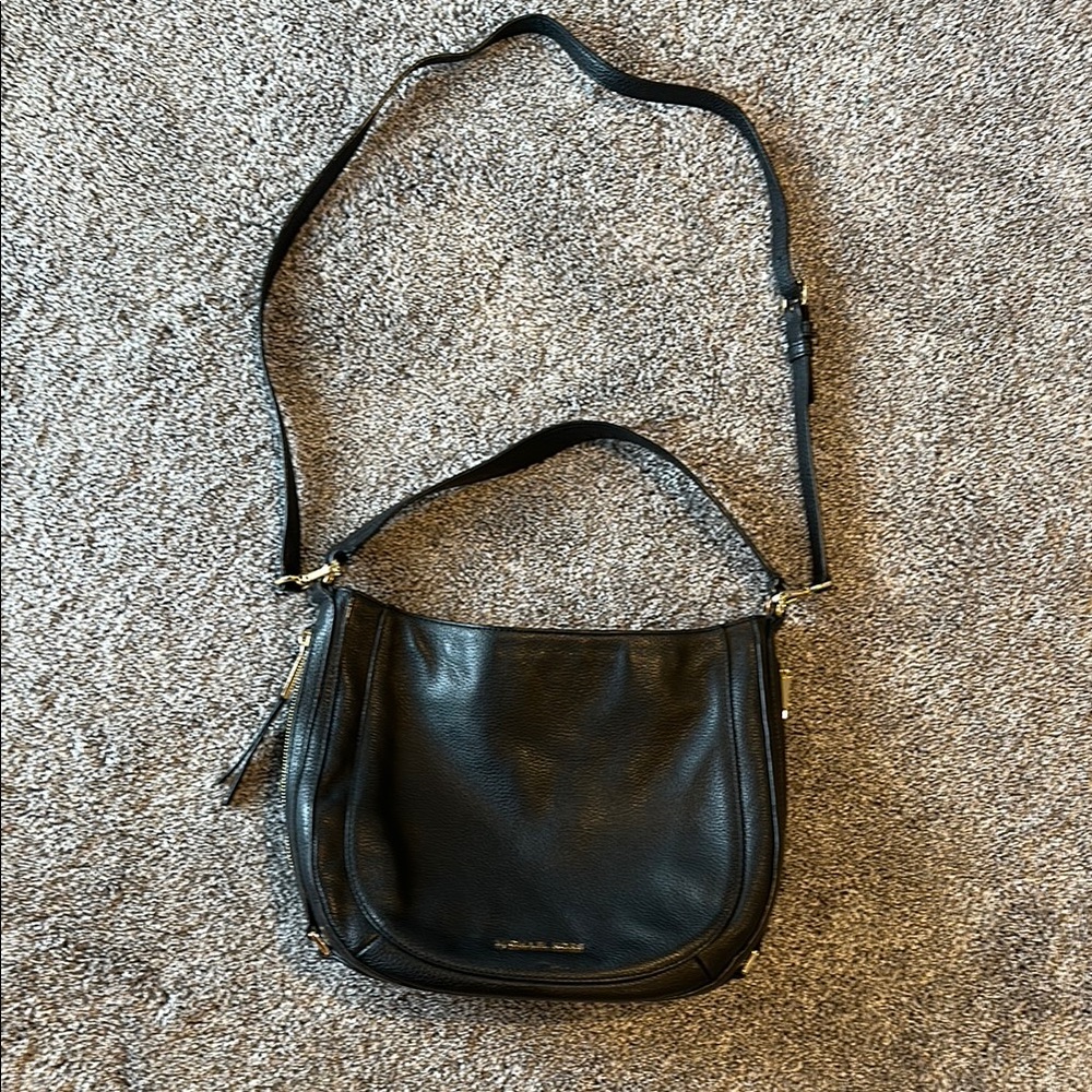 Michael Kors Black Pebble Leather Crossbody Bag